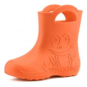 Ladeheid EVA Bottes de Pluie Enfant Bottes en Caoutchouc Légères pour Enfants pour Garçons et Filles LA-CA-01 (Orange (151c), 32/33 EU) (Hisert, neuf)