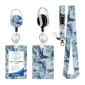 WJWINER Porte Badge avec Cordon, Collier Porte Carte, Porte Badge de Carte d'Identification, Cordon Badge Tour de Cou, avec Swivel Lobster Clasp, Pour Fournitures De Bureau Et Scolaires (CJWZDQ, neuf)