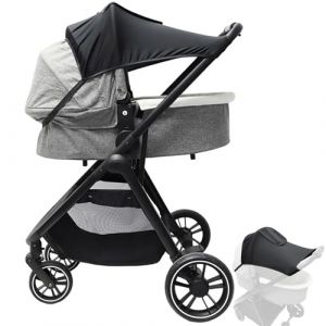 Pare Soleil Poussette Universelle,Protege Soleil Poussette avec Hublot,Capote Poussette Universelle,Couverture Elastique Respirante,Housse Elastique Réglable pour Porte Bébé Tokaneit (JUSSD, neuf)