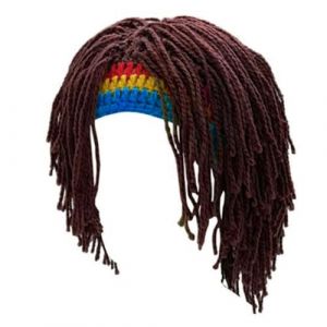Bonnet d'hiver rastas, perruques de barbe, bonnets de crochet pour Halloween, bonnets tricot&eacute;s avec dreadlocks rastas, perruques &agrave; barbe, faites &agrave; la main, crochet d'hiver avec dreadlocks (XIAOshen, neuf)