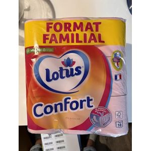 Okay Papier toilette rose lotus confort, format familial - Le lot de 18 rouleaux (Maxi&Mini, neuf)