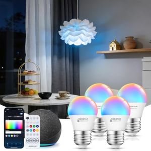 Aigostar Mesh - Ampoule Connect&eacute;e Bluetooth Mesh G45 6.5W, Ampoule Connect&eacute;e Alexa E27 LED 555LM RVB & 2700K-6500K, 16 Millions de Couleurs, 4 Unit&eacute;s (avec T&eacute;l&eacute;commande Bluetooth) (AIGOTECH, neuf)
