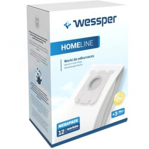 Wessper 12 Sacs Aspirateur Compatible avec AEG Electrolux E201S, E201SM, Standard-Bag, S-Bag - pour Philips FC8021/03 FC8245/09 PowerGo, AEG, Tornado, Progress, Zanussi - Handy Bag PH86 (agdmaster, neuf)