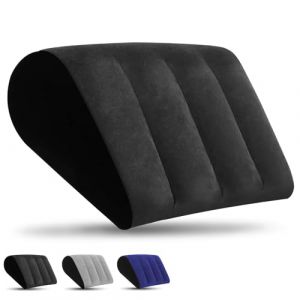 LuxoCare Oreiller Cale Gonflable Ajustable - Coussin Releve Jambe Portable pour Dormir et Voyage, Coussin Lombaire et Jambes Sur&eacute;lev&eacute;, &Eacute;tanche pour Camping et Maison (Noir) (EcoHomeclean, neuf)