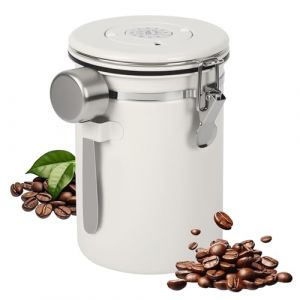 BUCOMTU 1,8 L Bo&icirc;te &agrave; Herm&eacute;tique en Acier Inoxydable avec Cuill&egrave;re &agrave; Mesurer, Bo&icirc;te &agrave; Conservation Herm&eacute;tique, pour Caf&eacute; en Grains, Caf&eacute; Moulu, Noix, Sucre, C&eacute;r&eacute;ales (VOICU LAWE S.R.L., neuf)