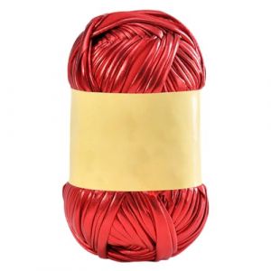 URFEDA Fil T-Shirt Fil &agrave; Crochet Fil &agrave; Tricoter en Tissu M&eacute;tallique Brillant Fil Tissu &Eacute;pais &eacute;lastique Super Doux Fil Polyester Fil Tricot&eacute; &agrave; la Main pour Sac Panier Tapis Bricolage Artisanat, Rouge (iShang Direct, neuf)