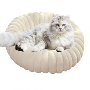Tapis Chien Donut,40cm Canap&eacute; Chat, Coussin Chats Doux Et Confortable,Lit Ronde En Forme De Beignet,Canap&eacute;,Coussin, Lit Pour Animaux Lavable,Chien Orthopedique,Base Antid&eacute;rapante,Tissu Peluche Doux (lanotebleue, neuf)