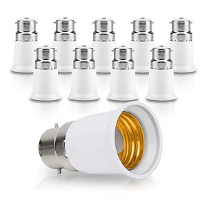 10X Douille de Lampe B22 - E27 Adaptateur Ampoule B22 vers E27 LED Convertisseur pour Ampoule Bulbs Culot E27 (Moyeron, neuf)