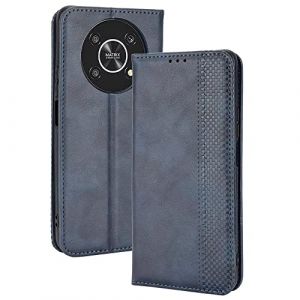 EASSGU Coque pour Honor Magic4 Lite 5G (6.81" inches), Etui Flip Folio en Cuir PU avec Interrupteur Magn&eacute;tique, [3 Fentes pour Cartes] [1 Portefeuille] Housse - Bleu (EASSGU, neuf)