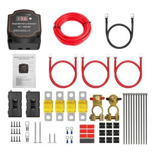NEWFUN coupleur separateur batterie 12v, 3m Kit de Relais de Charge Divis&eacute;,12V 140 Amp Kit Isolateur Intelligent &agrave; Double Batterie pour camping-car, fourgon, camion, SUV, RV, ATV, UTV, bateau (guangfanouzhou, neuf)