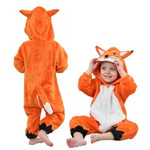 LOLANTA D&eacute;guisement Renard pour B&eacute;b&eacute;, Combinaison Grenouill&egrave;re Animal &agrave; Capuche pour Tout-Petit en Flanelle, Costume Carnaval Halloween pour Enfants - 2 &agrave; 5 Ans(Renard, 3-4 Ans, 110) (LOLANTA, neuf)