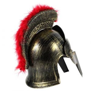 VERDANVERSE Casque Romain en Plastique L&eacute;ger pour Homme Chapeau de Soldat Romain Rouge Accessoire de D&eacute;guisement Antique pour Halloween F&ecirc;tes Costum&eacute;es et Jeux de R&ocirc;le Casque de Cosplay (SLILi, neuf)
