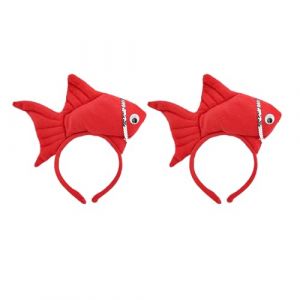 AYPOHU Lot de 2 serre-têtes en forme de poisson en peluche pour adultes et enfants - Pour femme - Pour prendre des photos de Noël - Pour femme - Joli anneau décoratif en forme de poisson en peluche (Yikang2024, neuf)