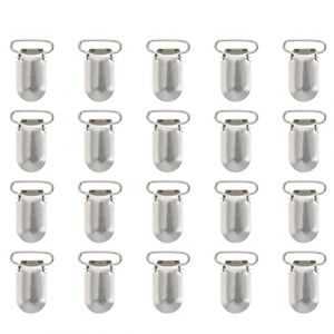 VALICLUD 20 Pièces Attache Tétine Attache-Sucette Clips De Suspension en Métal Porte-Jarretelles pour Tétine Pinces à Bretelles Attache-tétine Homme Mitaines Salopette (MOUBACK, neuf)