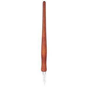 Lurrose Stylo Trempette Vintage Avec Poign&eacute;e En Bois Stylo Plume Calligraphie Rechargeable Pour Dessin Artistique Et &Eacute;criture Fine 6.5 Pouces (Veronicoar, neuf)