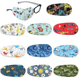 ZFRITP 10 Pi&egrave;ces Cache Oeil Enfant, Cache Oeil Medical, Eyepatch R&eacute;utilisable En Dessin Anim&eacute;, Patchs Color&eacute;s Pour Les Yeux Des Enfants, Pour Amblyopie Et Strabisme, Pour &OElig;il Droit Et Gauche (DanLanYi, neuf)