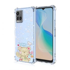 Topme Coque pour Vivo Y21 / Vivo Y21s / Vivo Y33s 4G (6.51" inches), &Eacute;tui de T&eacute;l&eacute;phone Portable en Silicone TPU Souple avec Motif Peint Transparent - Poup&eacute;E Ours (topme, neuf)