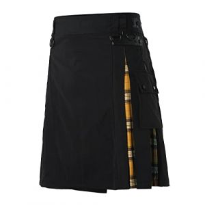 Hommes Kilt Traditionnel Hommes Mode Jupes &eacute;cossaise Nouvelle Jupe Utilitaire Homme Classique Jupe R&eacute;tro M&eacute;di&eacute;vale &Eacute;cosse Jupes Pliss&eacute;es &Eacute;pissure Kilt &eacute;cossais (Ji1QingzhEN, neuf)