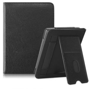 DINGGUAGUA &Eacute;tui pour Kobo Clara Colour 6 Pouces 2024 / Kobo Clara BW/Kobo Clara 2E 2022 eReader Housse de Protection avec B&eacute;quille Fente pour Carte et Dragonne R&eacute;veil/Veille Automatique,Noir (Nuotuoda EU, neuf)
