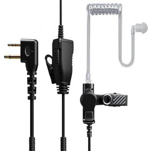 HYS Oreillette Casque d'&eacute;coute | Casque PTT en Forme de G | 2 Broches pour radios | Compatible avec Midland G7 Pro G8 G9 Pro M24 Plus M48 M99 G6 XT G7 XTR Alan HP450 (TB08C01, 1) (Two Way Radio Store, neuf)