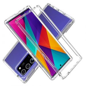YXINDAFU Coque pour Samsung Galaxy Note 20 Ultra 5G,360 degr&eacute;s Full Body Antichoc Case avec Protection d'&eacute;cran Int&eacute;gr&eacute; Silicone TPU et PC Rigide AntiRayures 2 en 1 Etui Housse - Transparent (YANINA Store, neuf)