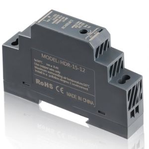 Alimentation 12V DIN HDR-15-12, Bloc d&rsquo;Alimentation Industrielle 15W 1.25A sur Rail DIN, Entr&eacute;e 100-240V AC, Sortie 12V DC Stabilis&eacute;e, Transformateur pour Automatisation Industrielle et Domestique (FangWenFaHuo, neuf)