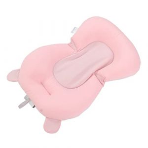 Cryfokt Coussin de Siège de Baignoire pour bébé, Tapis de Soutien de Bain Pliable et Sûr pour bébé, Coussin de Bain Réglable, Siège de Soutien de Bain, Tapis de Douche, Oreiller de Bain (Ours Rose) (Lysarhy, neuf)