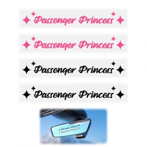 MxyVrix Lot de 4 autocollants princesse passager, princesses mignonnes et amusantes, autocollants pour fenêtre de voiture et décoration de voiture, accessoire de voiture parfait pour les femmes (WeiLingYuanHui, neuf)
