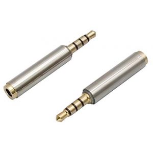 AAOTOKK Adaptateur de Casque 3,5 mm 4 P&ocirc;les 3,5 mm M&acirc;le &agrave; Femelle Jack Convertisseur Audio St&eacute;r&eacute;o Coque M&eacute;tallique pour Casque, &eacute;couteurs Audio, Microphone (2 Pack-3.5mm M/F) (AAOTOKKY, neuf)