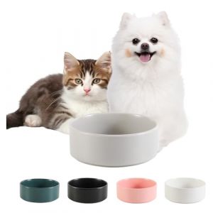 C&eacute;ramique Gamelle Chien Antid&eacute;rapante - Bol Chien Croquette pour Petit - Gamelle pour Chat pour Eau et Croquette - Bol C&eacute;ramique Anti&eacute;claboussure - 13 cm - 140 g / 320 ML - Gris (PTOBER, neuf)