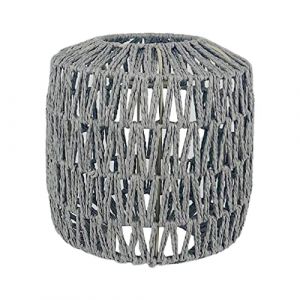 LOVIVER Suspension Abat-Jour Papier Corde rotin Boho tissé à la Main Abat-Jour en Osier pour îlot de Cuisine, Chambre, Restaurant, Salle à Manger (Gris B) (LOVIVER FR, neuf)