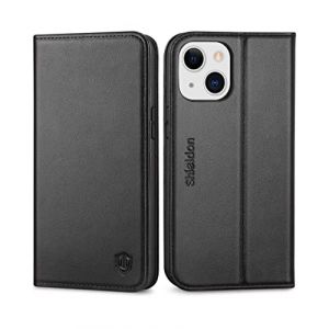 Shieldon Coque pour iPhone 13 Mini, Etui [RFID Blocage] Housse Portefeuille en Cuir Véritable TPU avec Fonction Support Anti-Choc Rabat Aimanté Compatible avec iPhone 13 Mini (5,4 Pouces 2021) - Noir (TG-Global FR, neuf)