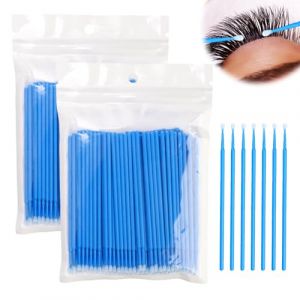Micro Applicateurs Brosses,200 Pièces Micro Pinceaux Applicateurs Jetables Brosses Cils, pour le Maquillage Les soins Dentaires et Oraux Retouche Peinture Voiture (XXL Lashes, neuf)
