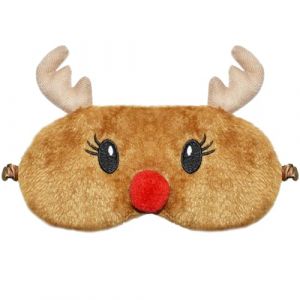 Masque de Sommeil de No&euml;l, Masques de Sommeil Mignon de Renne Masque de Sommeil Animal en Peluche, Masque de Nuit Enfant, Masque de Voyage de Sommeil, pour Enfant Adulte Dormir Sieste (B) (jianshuomaoyi, neuf)