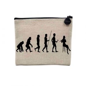 Pochette en Lin - Evolution Flute Orchestre Musique Instrument Musicien - Trousse Maquillage en Toile Aspect Lin - Porte Monnaie - 15 x10 cm (FabulousBOUTIK, neuf)