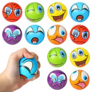 12 Pièces Boule Anti Stress de Visage Drôles, Emoji Boule Antistress, Balles Anti-Stress pour Enfants et Adultes, Jouets Anti-Stress Balles, Jouet Anti-Stress pour Enfants, Idéal Cadeau d'anniversaire (Halwen, neuf)