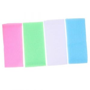 WRITWAA 4 Pi&egrave;ces Serviette de Douche Exfoliante pour Corps Lingette de Toilette Portable pour Dos &agrave; Utiliser la Douche (Saieli, neuf)