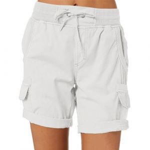 Short Randonn&eacute;e Cargo Pour Femme Shorts Confortable Ample Short Droit Cargo Couleur Unie Jogging Elastique Avec Poches Pour Randonn&eacute;e Golf Loisir Avec Multi-Poches D&eacute;contract&eacute;s Short Short Femme Sport (Chnnamzu (7-12 jours), neuf)