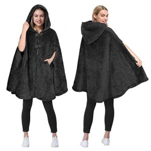 Catalonia Classy Femmes gu&eacute;pard col en Fausse Fourrure Poncho Polaire Cape Douce Chaude Confortable Cape id&eacute;e Cadeau pour Adultes Adolescentes (Haus of Plenty Europe, neuf)