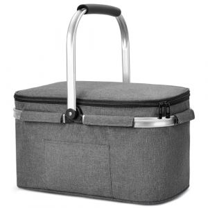 ALLCAMP Sac Pique Nique Isotherme Pliable &ndash; Glaci&egrave;re Souple, Doublure &Eacute;tanche, Porte-Repas, Camping, Plage, 4h Isolation Chaud/Froid Noir 32L (Apollo Walker, neuf)