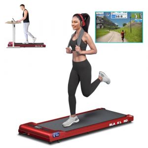 BLACK LORD Tapis de Course sous Le Bureau, 2 en 1 Tapis de Course Portable Pliable, Tapis de Course &eacute;lectrique motoris&eacute; 2.2 HP, Petit Appareil de Course Miniature, Rouge (ALFORDSON Furnishings, neuf)