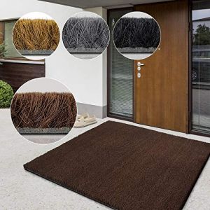 casa pura Paillasson d'entrée en Fibre de Coco Premium,Tapis de Porte antidérapant,Tapis d'entrée Usage intensif,Tapis pour entrée Absorbant,Dense Velours Résistant (23 mm-100x100 cm Marron) (Velvet Trading, neuf)