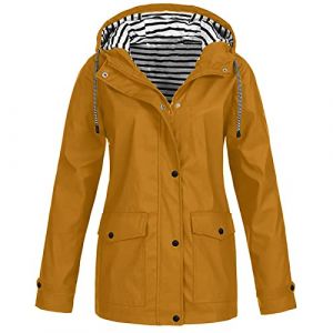 Votre Compte Veste Femme Mi Saison Poncho Pluie Imperm&eacute;able Manteau Impermeable Femme Capuche Cir&eacute; Parka V&ecirc;tements Imperm&eacute;ables Femme Blouson Cire Cadeau Pas Cher(1A-Gingembre,M) (MOKBAY, neuf)