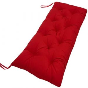 Coussin pour Banc de Jardin 90x50100x50 110x50 120x50 cm - Exterieur/Interieur - Coussins Assise & Dossier Souples - Confortable Coussins pour terrasse, Balcon, Banquette(Red,110x50cmx8cm Thick) (Maedei Daner, neuf)