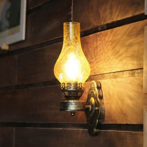 Welampa Chinois Style Antique Brun Applique Murale Lampe Vintage All&eacute;e Bar Vieux Huile Lampe Mur Lumi&egrave;re Spot Spots Creative R&eacute;tro Fer Caf&eacute; Restaurant Chambre Mur Lanterne (Yi Chuang Yi, neuf)
