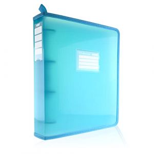 Colorline REF.44011-AC Classeur à anneaux A4+ avec côtés renforcés en tissu - Identification avant et arrière et poignée poignée pour Office Box - REF.44011-AC (40 mm / 4 anneaux, bleu clair) (MISTER PAPER PAPELERIA, S.L., neuf)