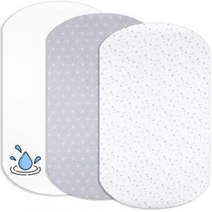 Lovely Hippo Draps Housses Cododo + 1 Alèse Protège Matelas Compatible Cododo Bébé - Drap Housse Cododo 100% Coton - Alèse 100% Imperméable (Constellation Grise, 60 x 80 cm) (VRC Products France, neuf)