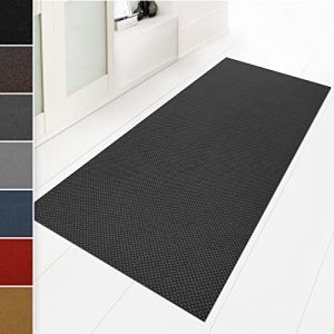 KARAT Tapis Anti-salissures Hong Kong - Tapis d'entrée résistant au UV Lavage - Grande capacité de rétention des saletés - Surface raffinée élégante, Dos en Gel antidérapant (Anthracite, 200 x 400 cm) (Velvet Trading, neuf)