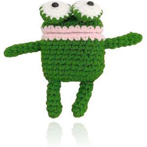 QoKcoahn Coque en peluche mignonne de dessin anim&eacute; pour AirPods 3 3e g&eacute;n&eacute;ration, coque 3D Kawaii grenouille verte tricot&eacute;e moelleuse en silicone souple avec porte-cl&eacute;s cool et dr&ocirc;le pour gar&ccedil;ons (ShinOya, neuf)