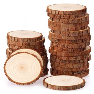 Fuyit Rondin de Bois sans Trou Diamètre 6-7cm 30 Pcs Tranches de Bois Naturel Convient pour Decoration Noel Bois, Marque Place Mariage, Pyrograveur Bois (LaikedaEU, neuf)